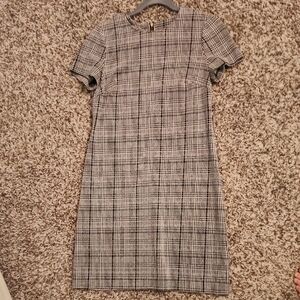 Classic Black and White Plaid Dress